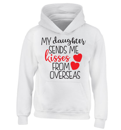 My daughter sends me kisses from overseas children's white hoodie 12-13 Years