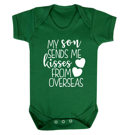 My son sends me kisses from overseas Baby Vest green 18-24 months