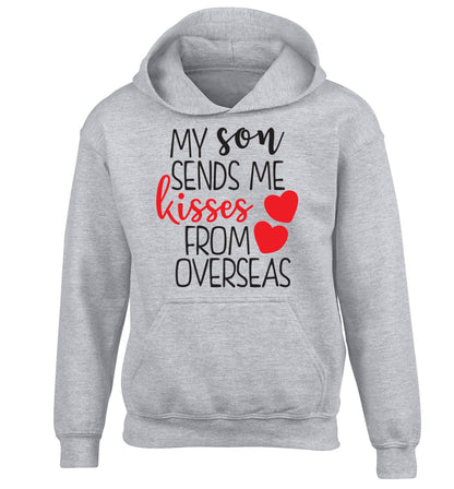 My son sends me kisses from overseas children's grey hoodie 12-13 Years