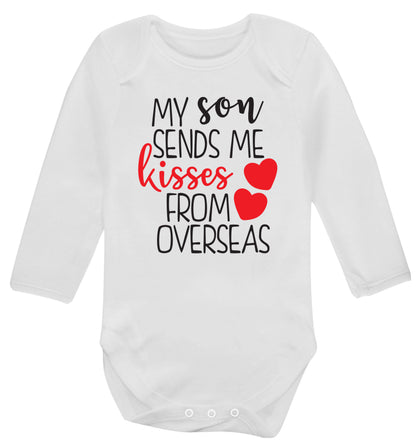 My son sends me kisses from overseas Baby Vest long sleeved white 6-12 months
