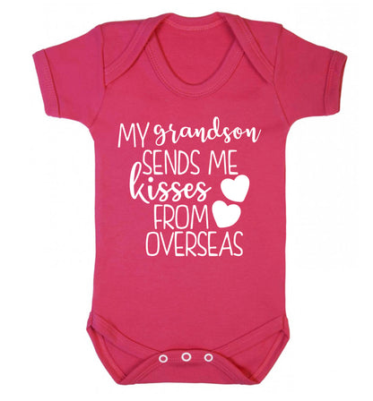 My grandson sends me kisses from overseas Baby Vest dark pink 18-24 months