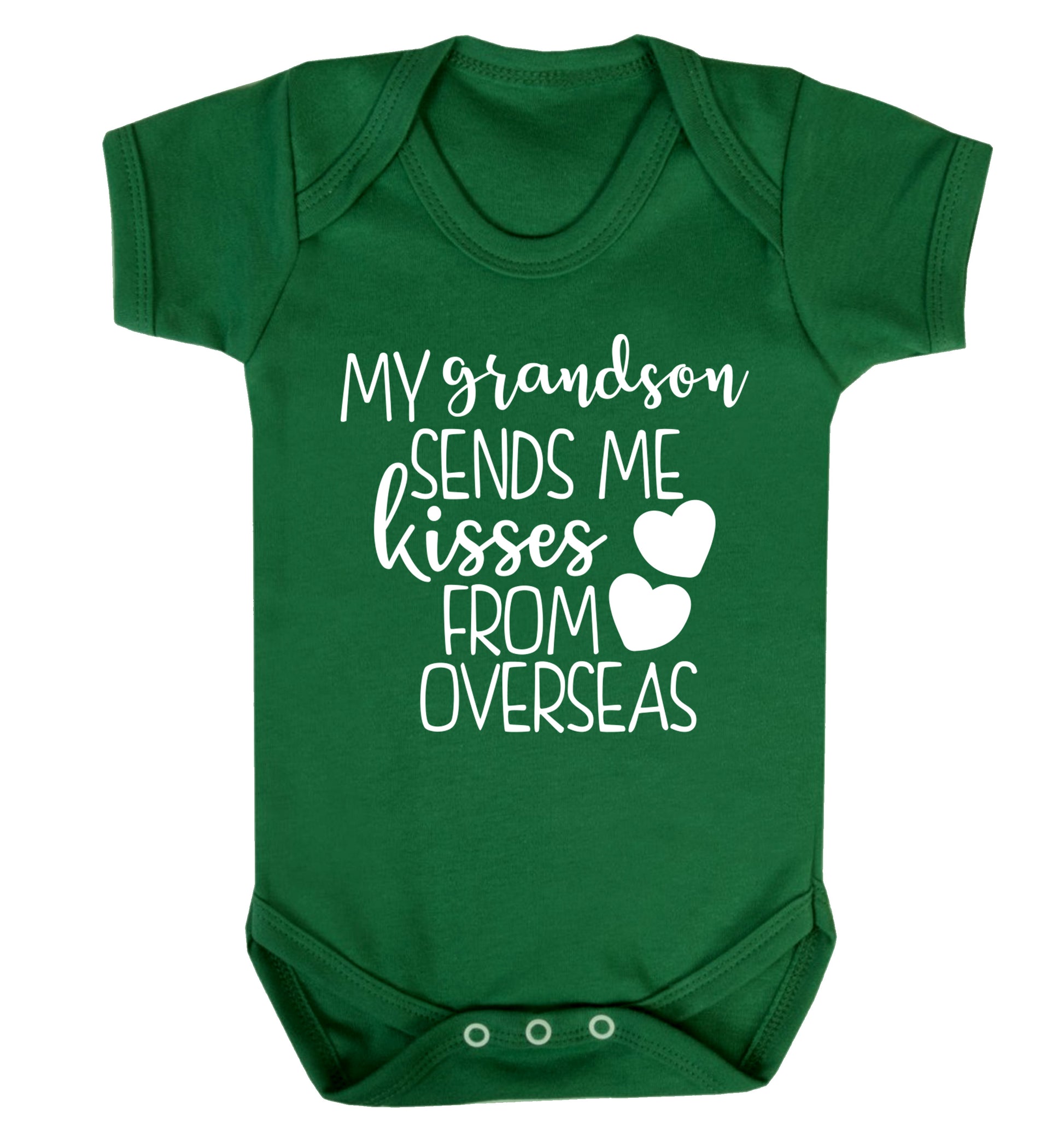My grandson sends me kisses from overseas Baby Vest green 18-24 months