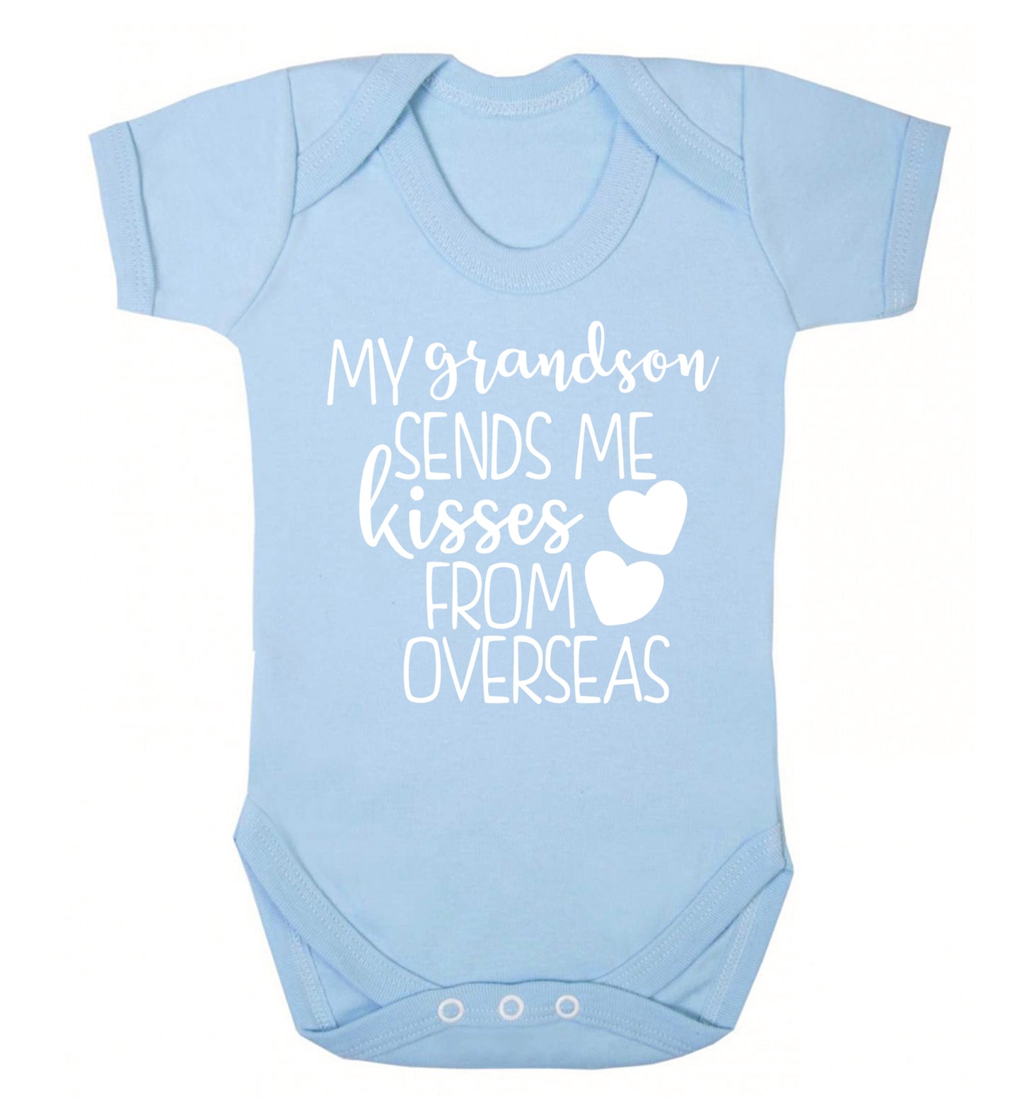 My grandson sends me kisses from overseas Baby Vest pale blue 18-24 months