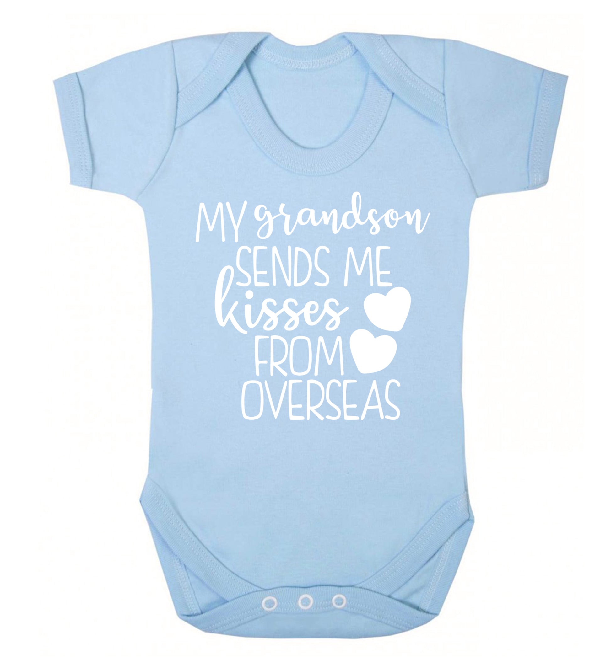 My grandson sends me kisses from overseas Baby Vest pale blue 18-24 months