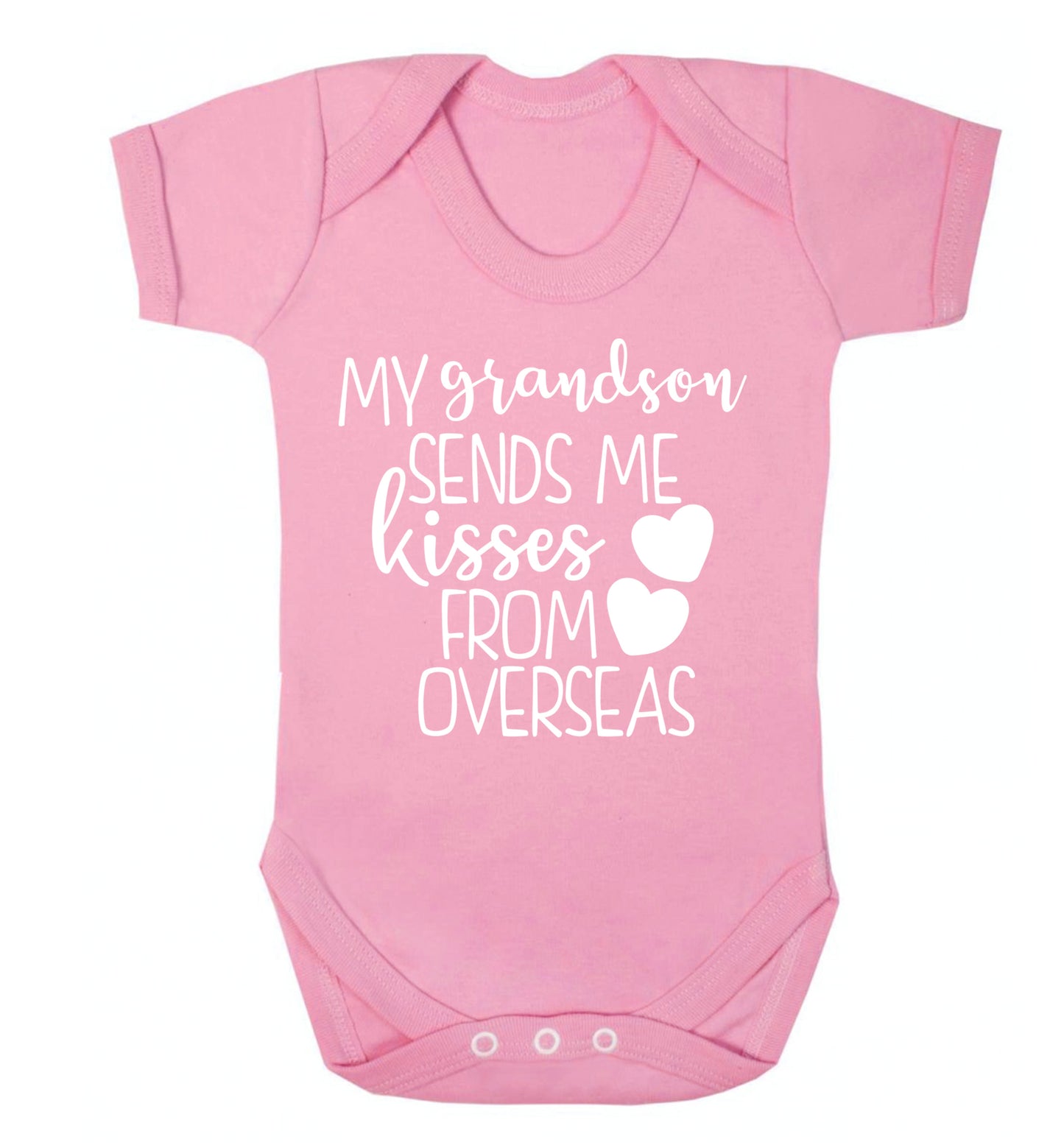 My grandson sends me kisses from overseas Baby Vest pale pink 18-24 months