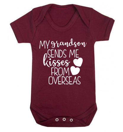 My grandson sends me kisses from overseas Baby Vest maroon 18-24 months
