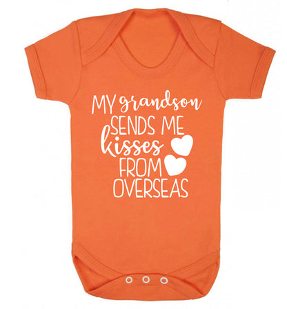 My grandson sends me kisses from overseas Baby Vest orange 18-24 months