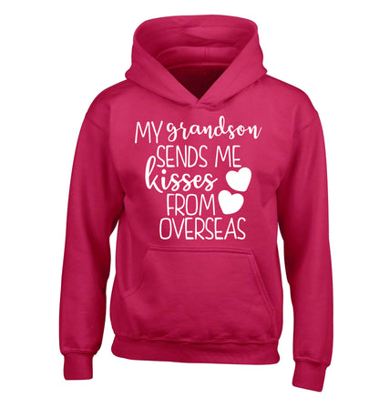 My grandson sends me kisses from overseas children's pink hoodie 12-13 Years