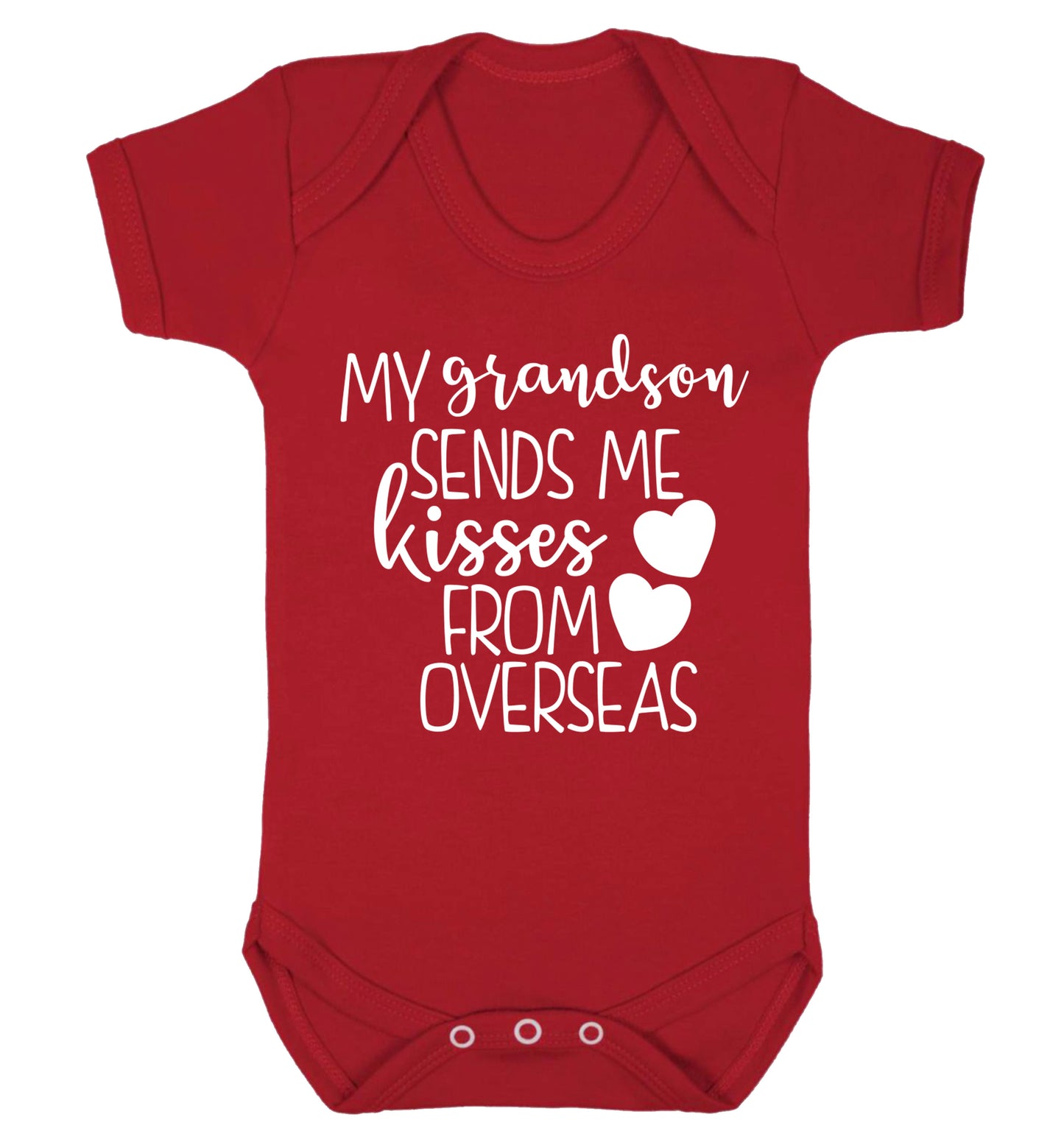My grandson sends me kisses from overseas Baby Vest red 18-24 months