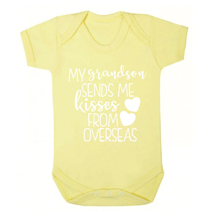 My grandson sends me kisses from overseas Baby Vest pale yellow 18-24 months