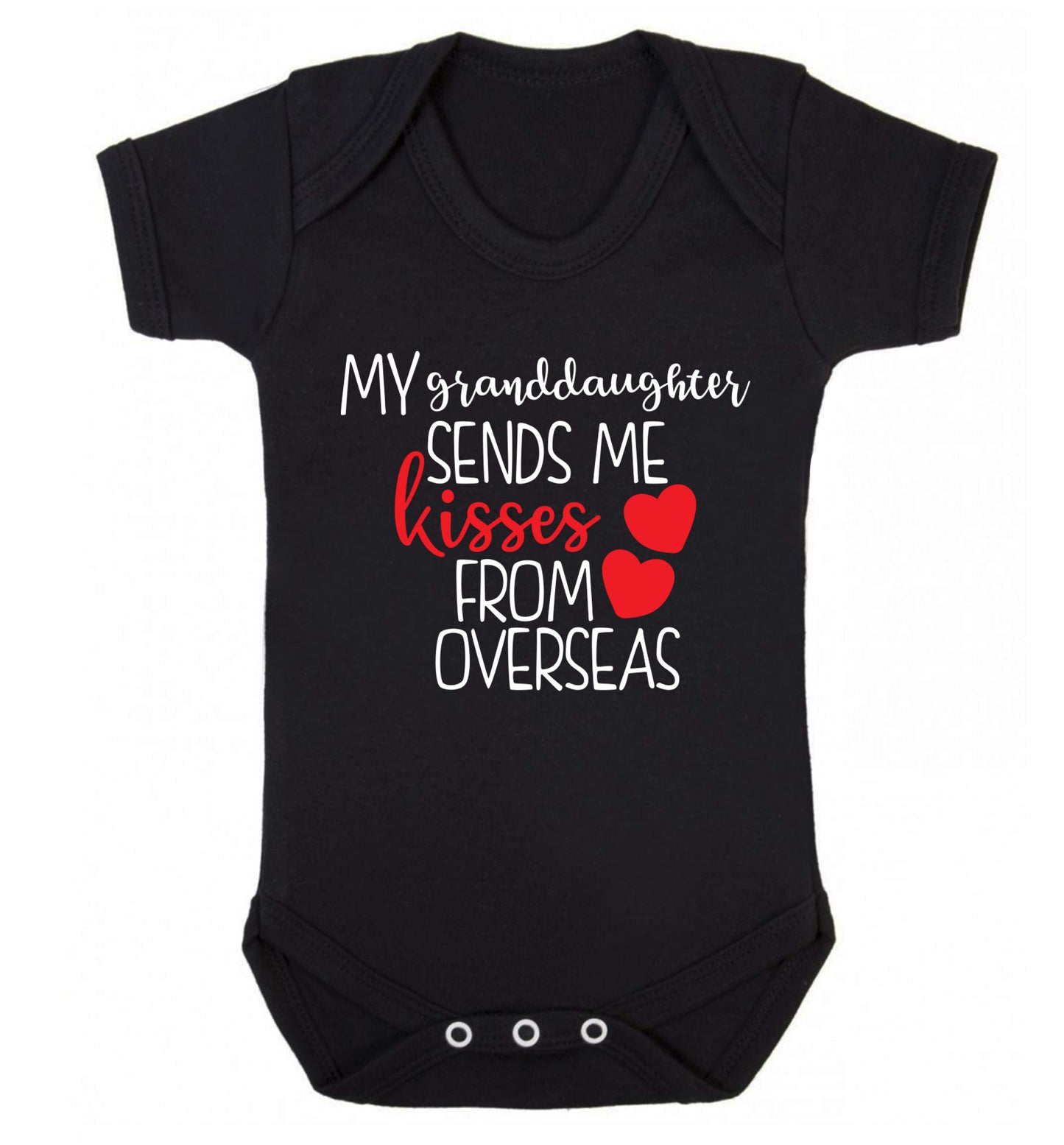 My granddaughter sends me kisses from overseas Baby Vest black 18-24 months