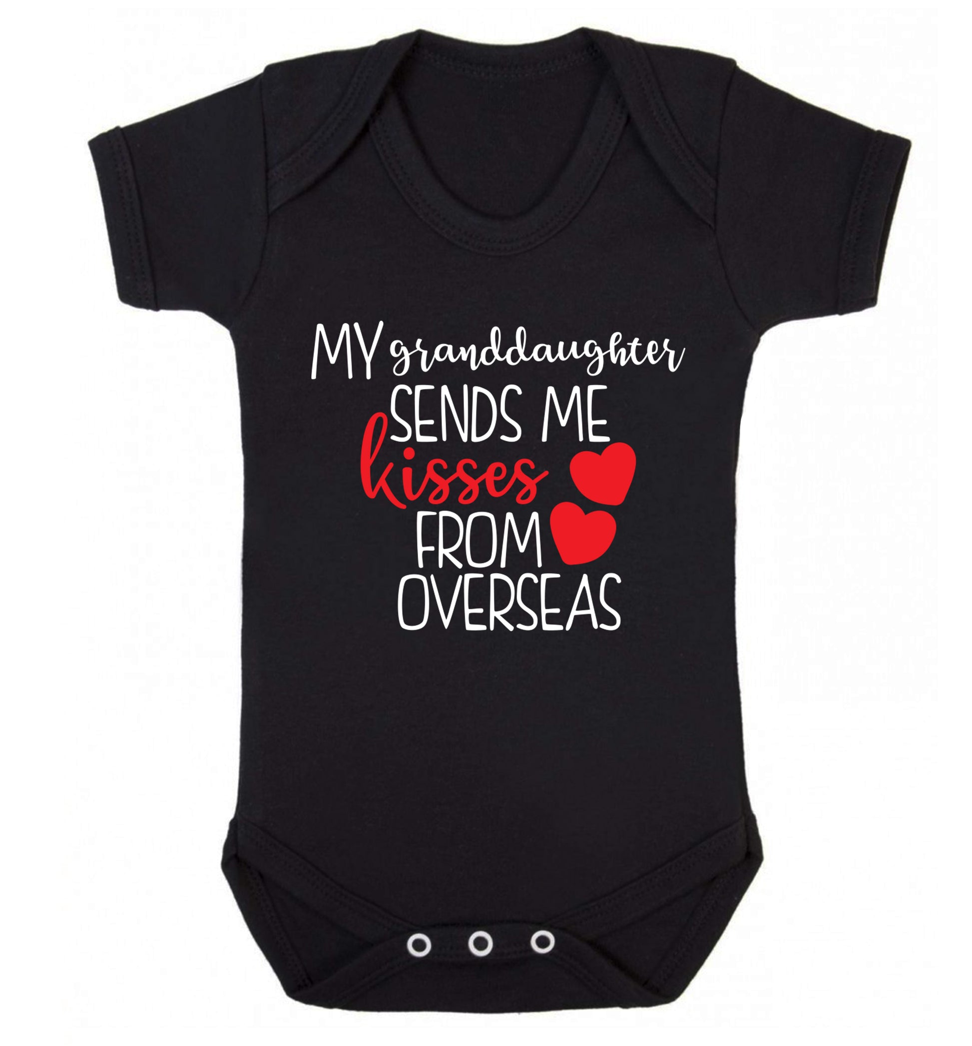 My granddaughter sends me kisses from overseas Baby Vest black 18-24 months