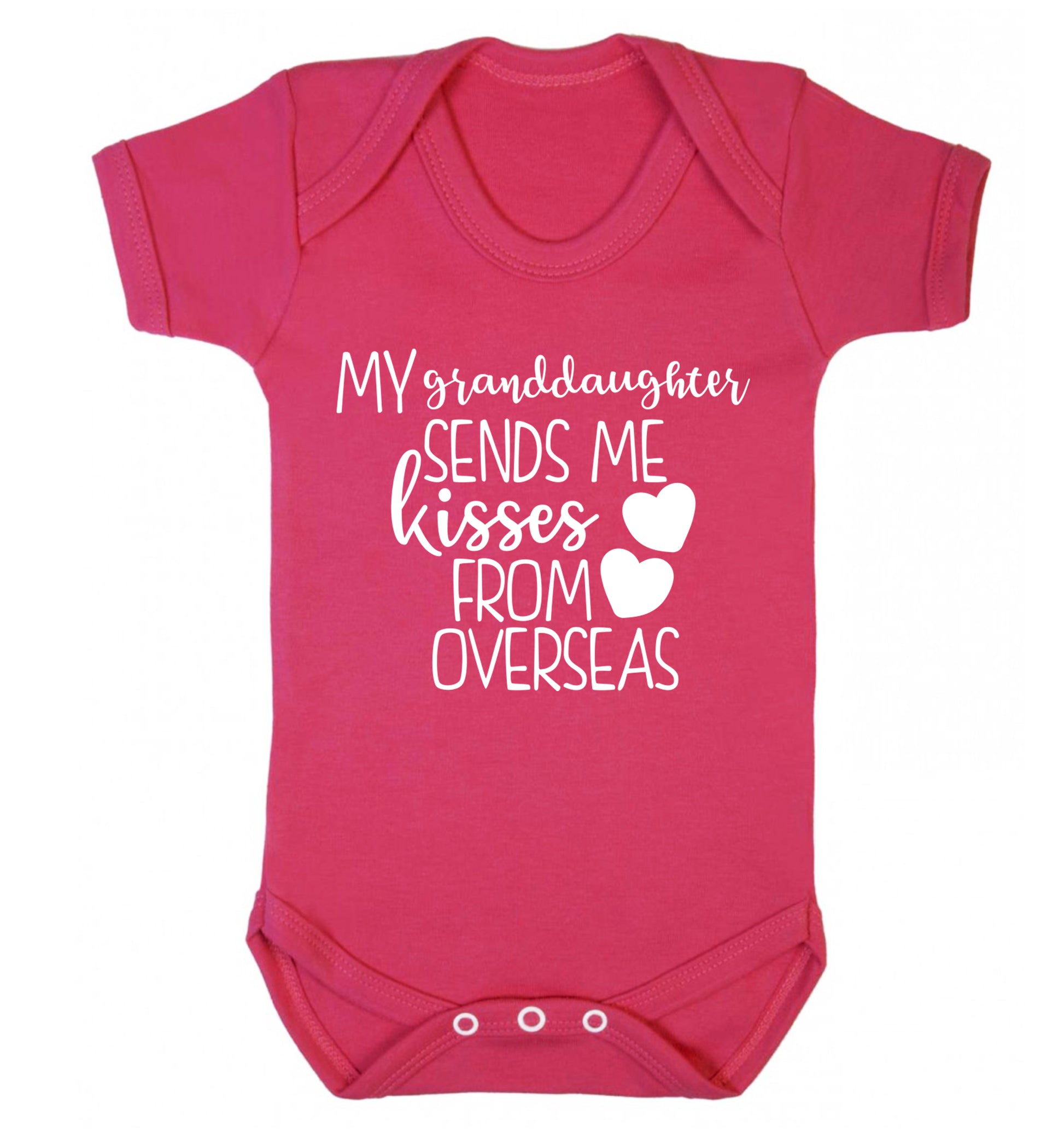 My granddaughter sends me kisses from overseas Baby Vest dark pink 18-24 months