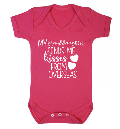 My granddaughter sends me kisses from overseas Baby Vest dark pink 18-24 months