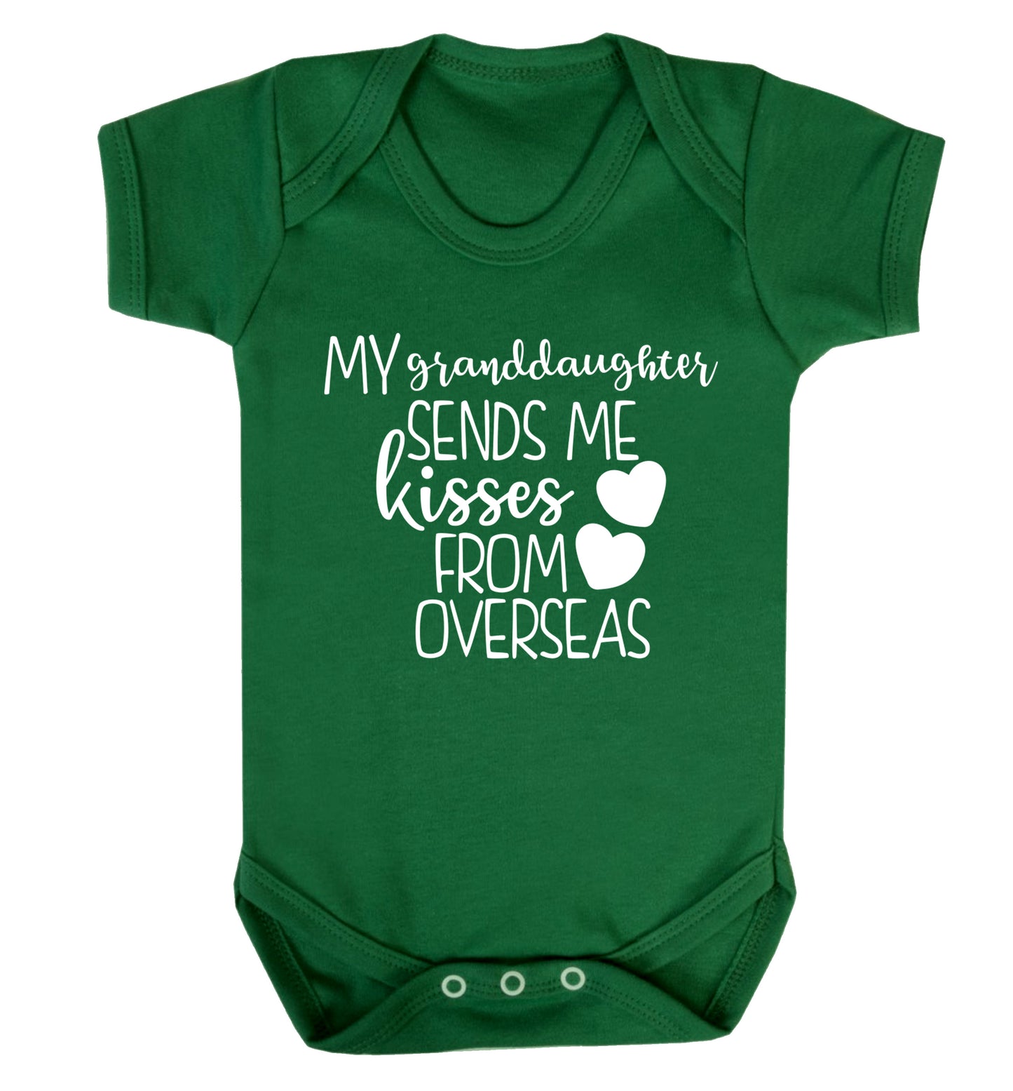 My granddaughter sends me kisses from overseas Baby Vest green 18-24 months