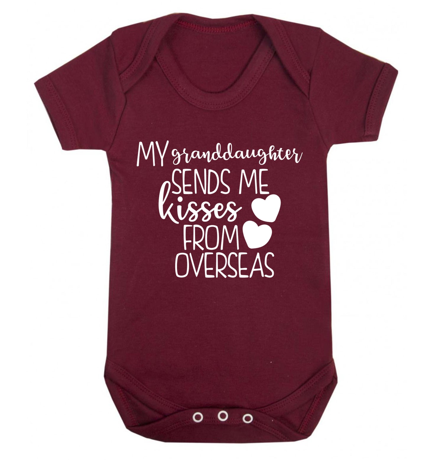 My granddaughter sends me kisses from overseas Baby Vest maroon 18-24 months