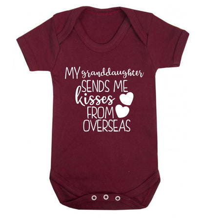 My granddaughter sends me kisses from overseas Baby Vest maroon 18-24 months