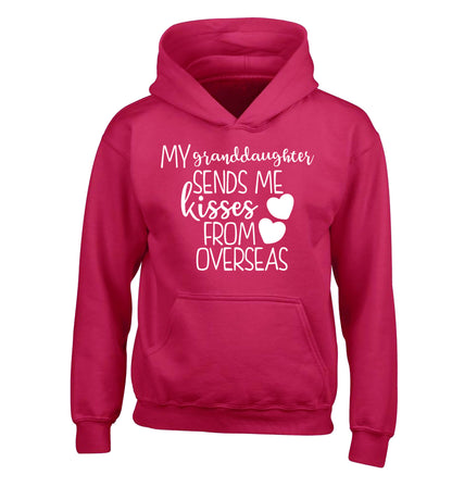 My granddaughter sends me kisses from overseas children's pink hoodie 12-13 Years