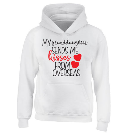 My granddaughter sends me kisses from overseas children's white hoodie 12-13 Years