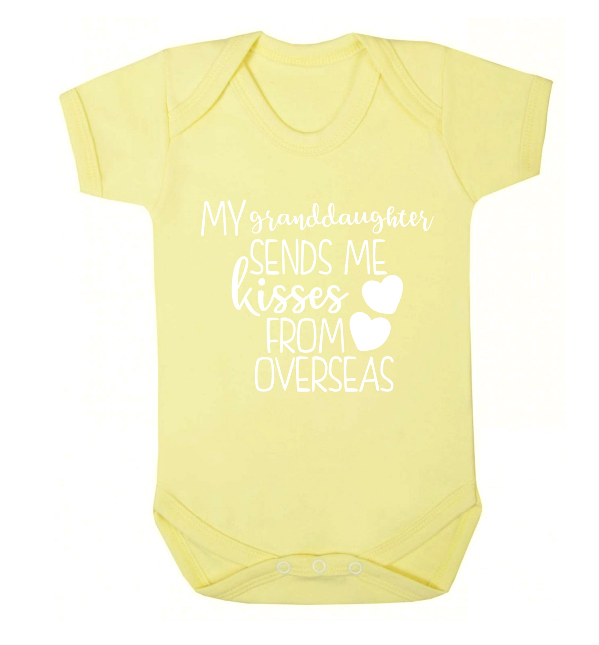 My granddaughter sends me kisses from overseas Baby Vest pale yellow 18-24 months