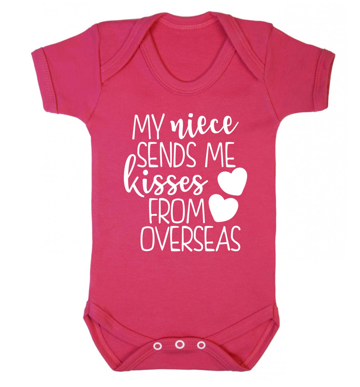 My niece sends me kisses from overseas Baby Vest dark pink 18-24 months