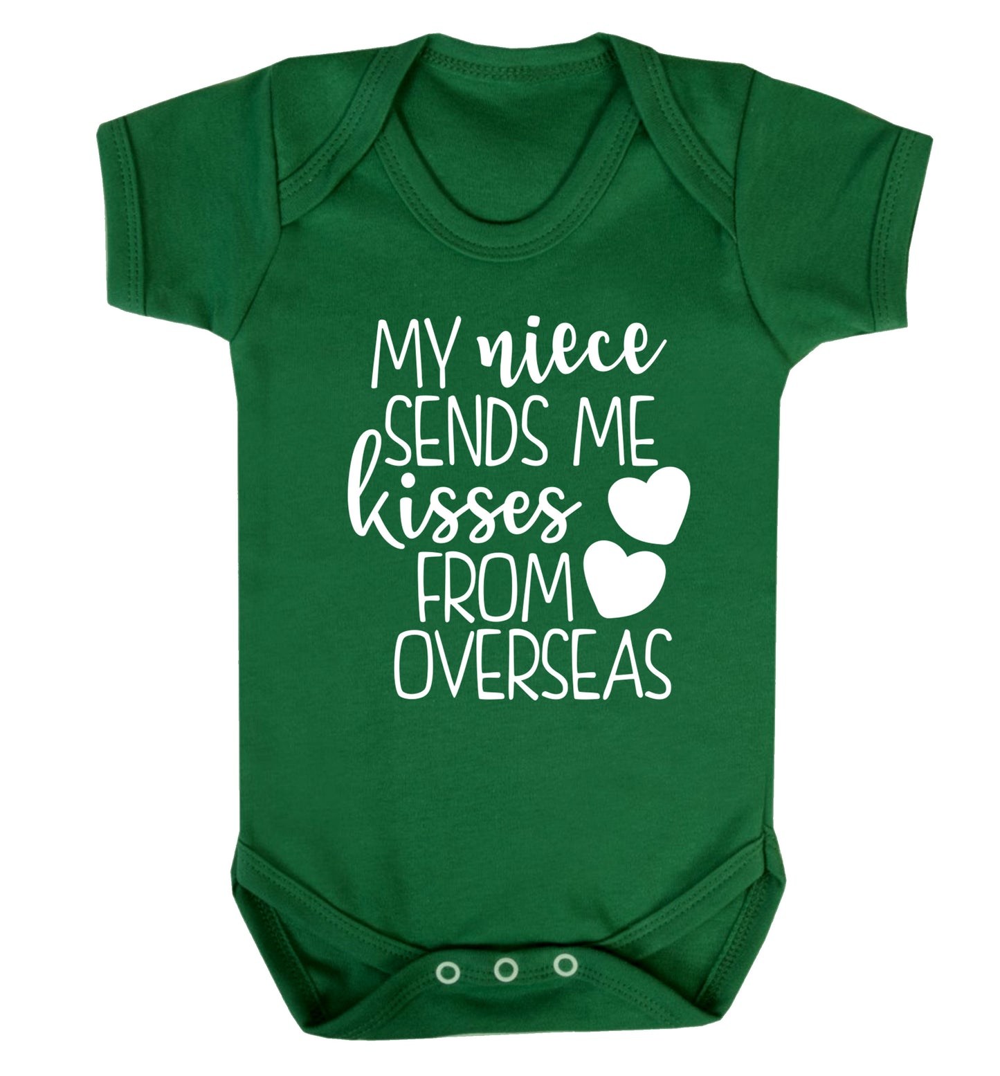 My niece sends me kisses from overseas Baby Vest green 18-24 months
