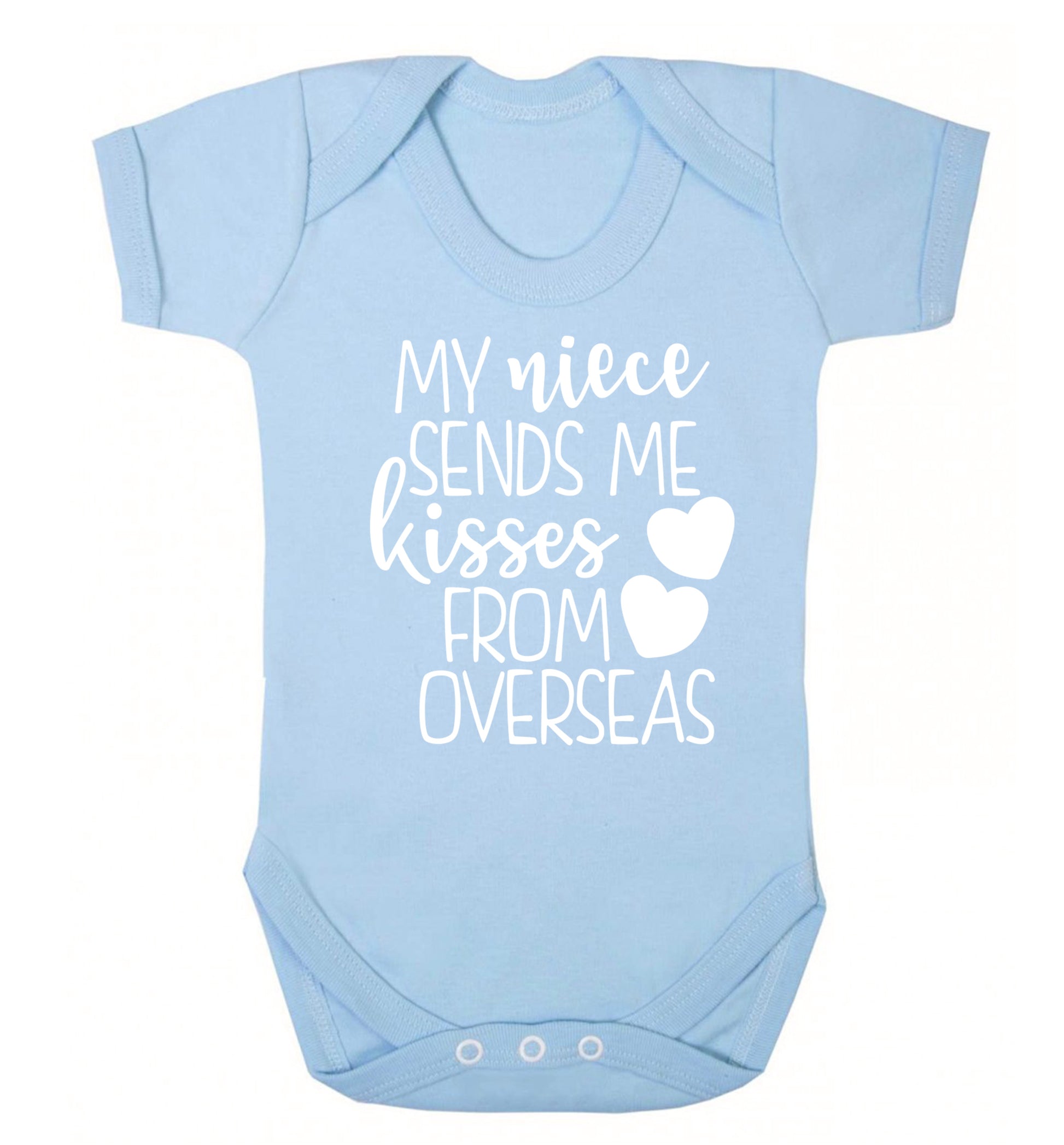 My niece sends me kisses from overseas Baby Vest pale blue 18-24 months