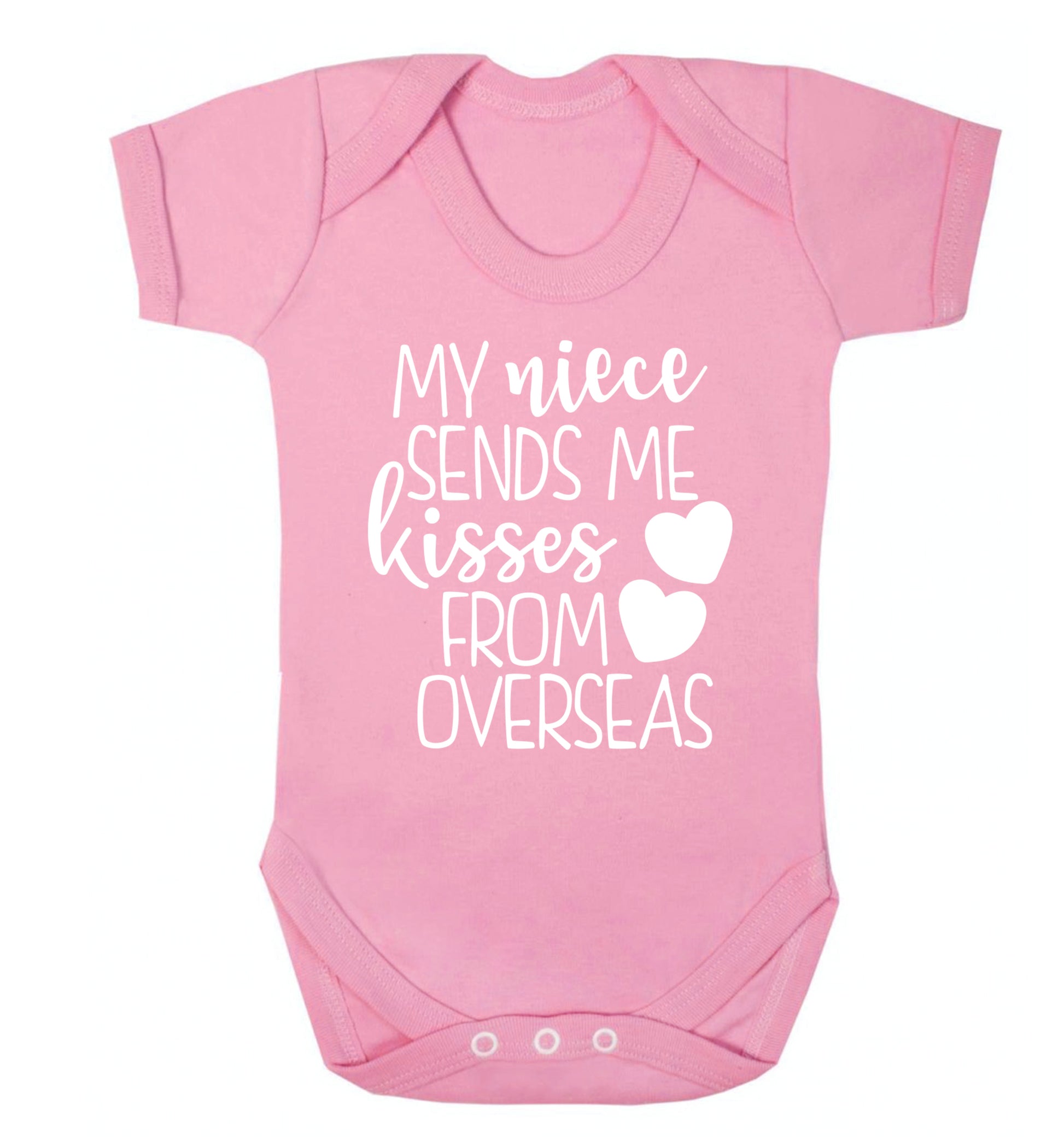 My niece sends me kisses from overseas Baby Vest pale pink 18-24 months