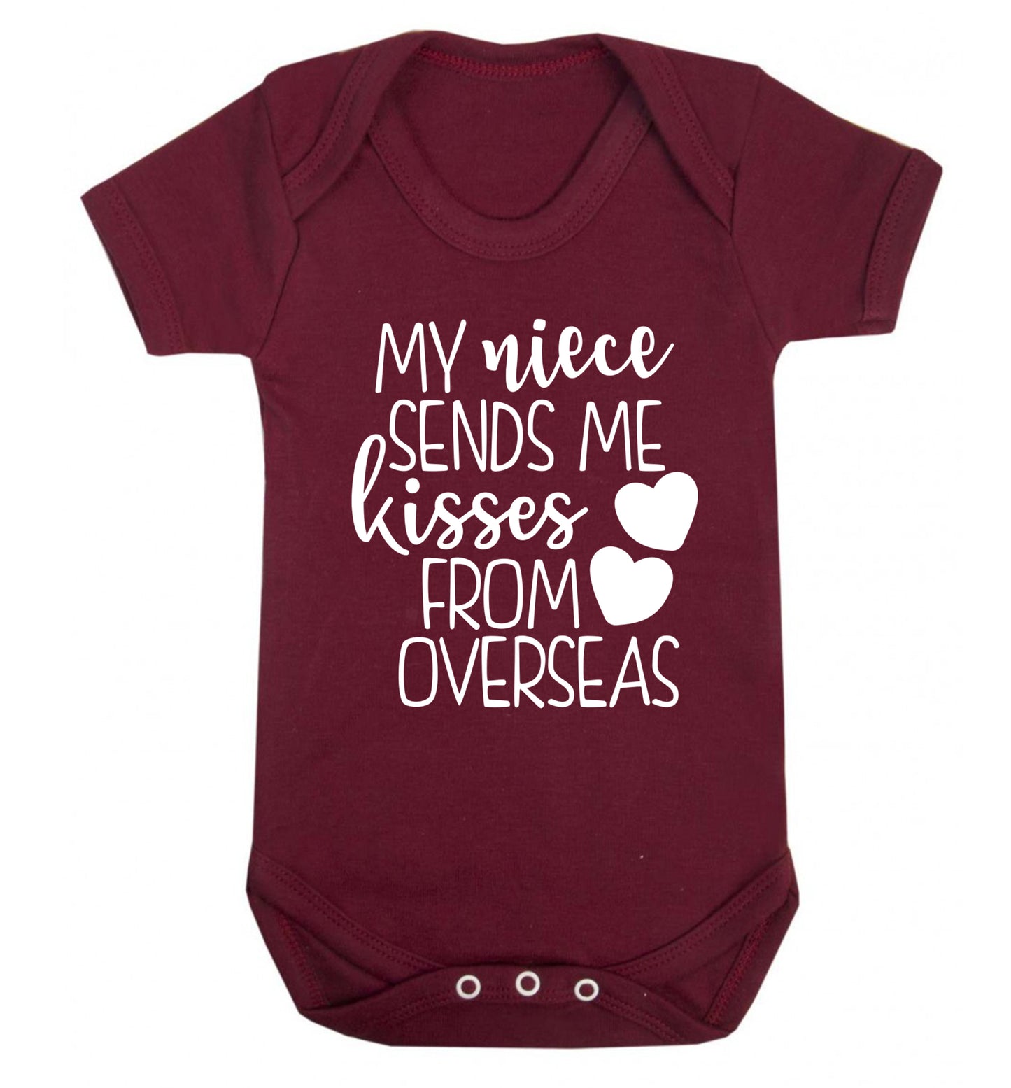 My niece sends me kisses from overseas Baby Vest maroon 18-24 months