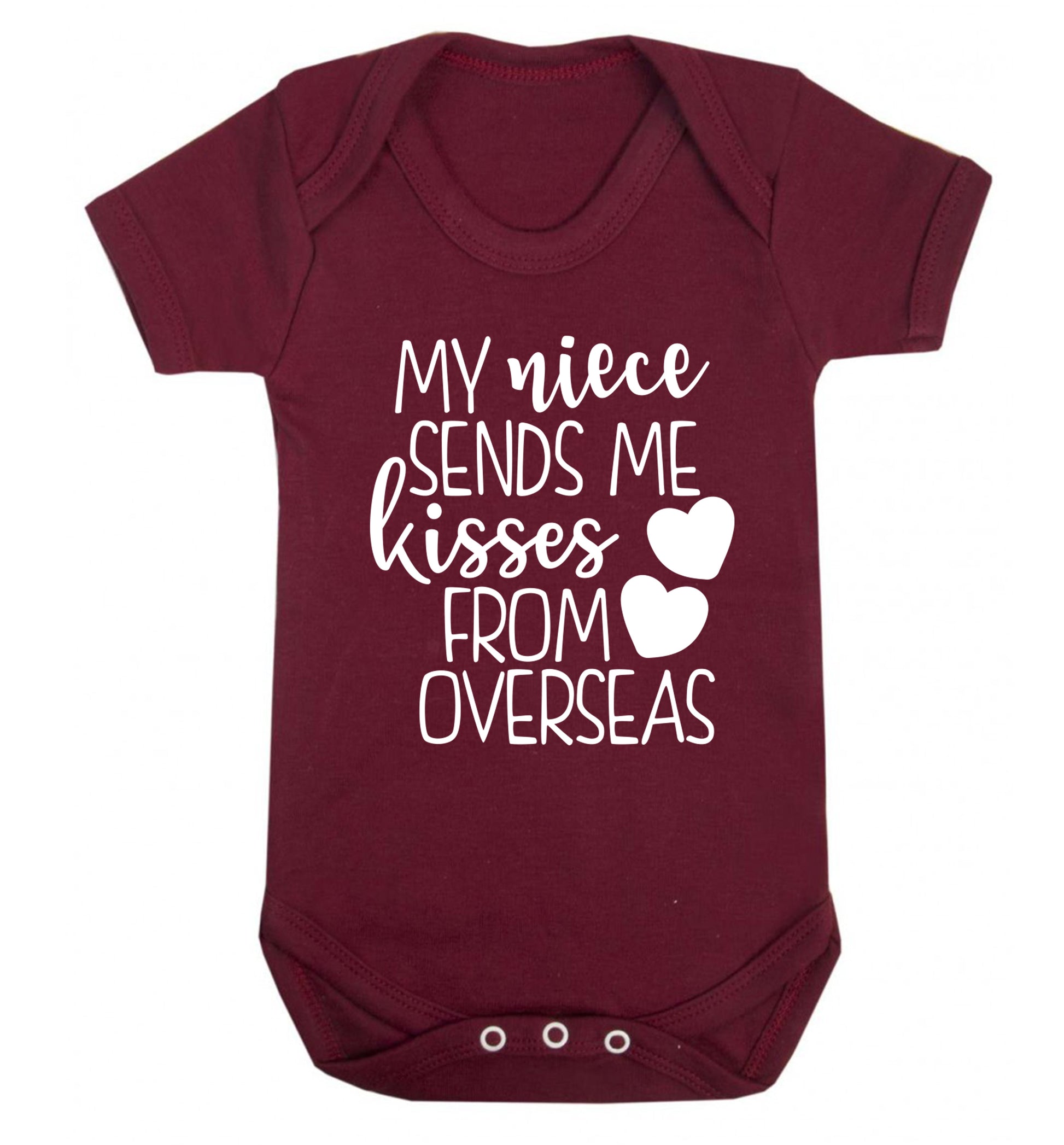 My niece sends me kisses from overseas Baby Vest maroon 18-24 months