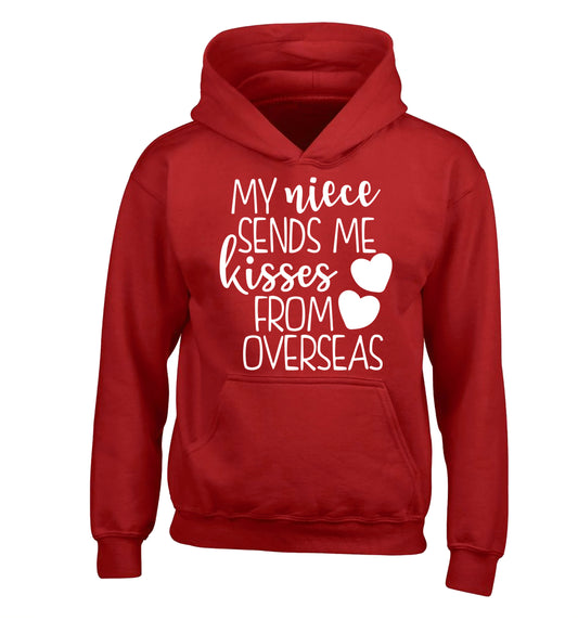 My niece sends me kisses from overseas children's red hoodie 12-13 Years