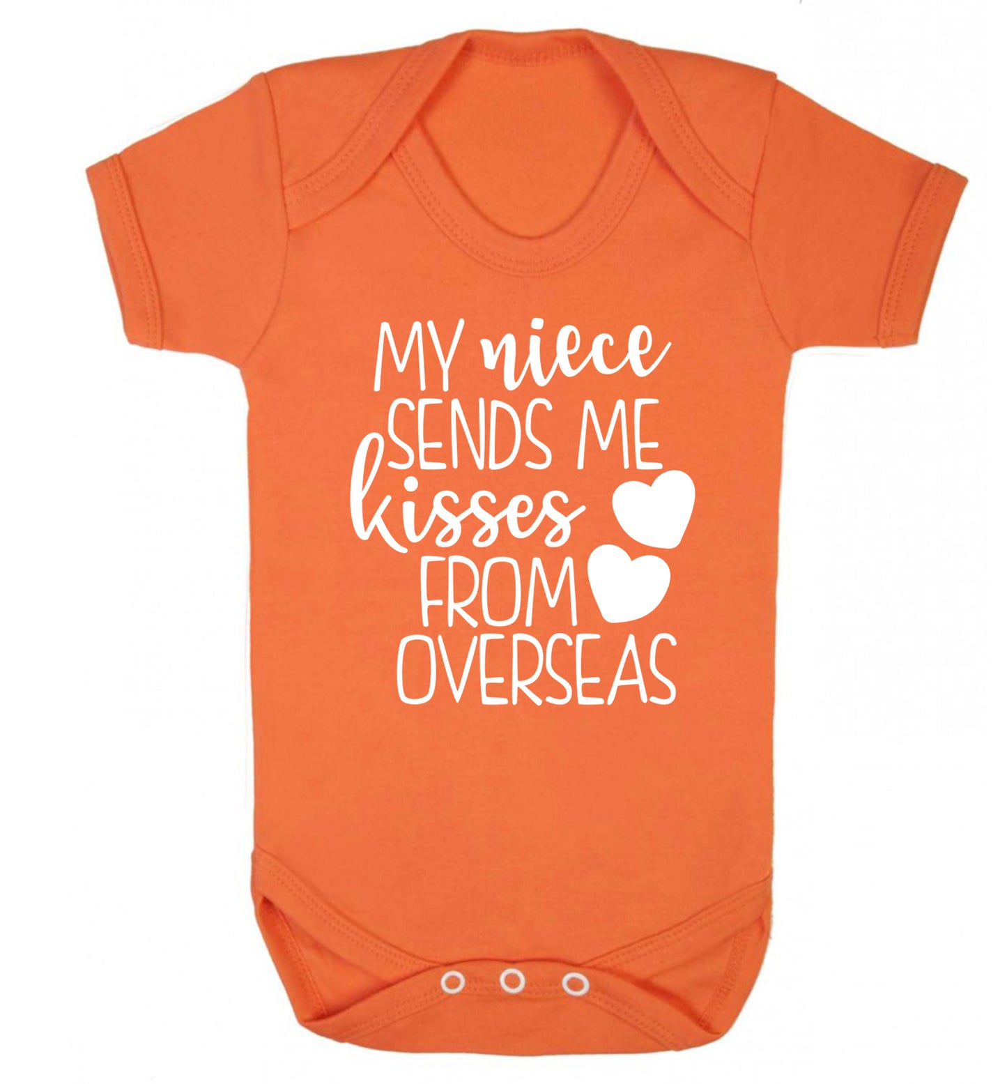 My niece sends me kisses from overseas Baby Vest orange 18-24 months
