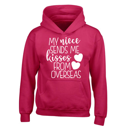 My niece sends me kisses from overseas children's pink hoodie 12-13 Years