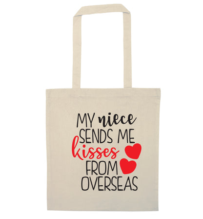 My niece sends me kisses from overseas natural tote bag