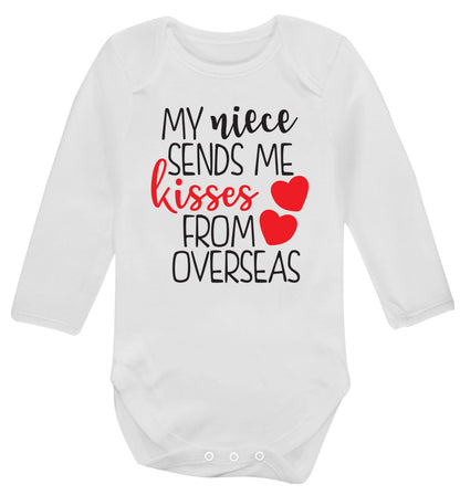 My niece sends me kisses from overseas Baby Vest long sleeved white 6-12 months