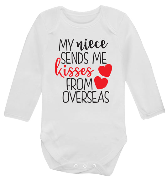 My niece sends me kisses from overseas Baby Vest long sleeved white 6-12 months