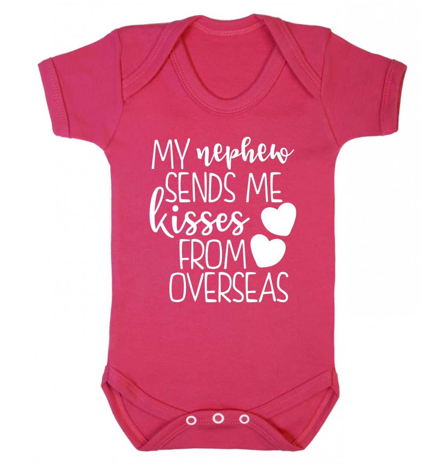 My nephew sends me kisses from overseas Baby Vest dark pink 18-24 months