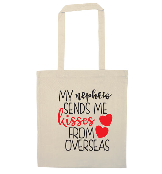 My nephew sends me kisses from overseas natural tote bag
