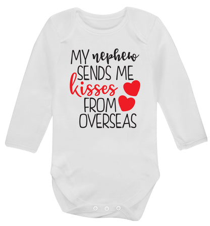 My nephew sends me kisses from overseas Baby Vest long sleeved white 6-12 months