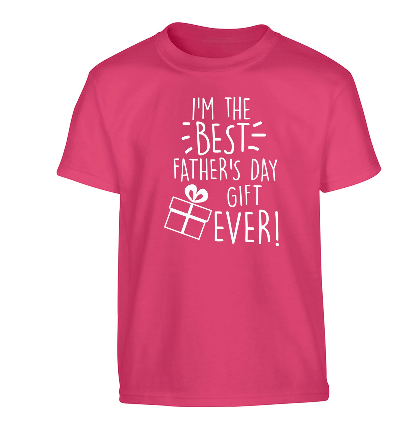 I'm the BEST father's day gift ever! Children's pink Tshirt 12-13 Years