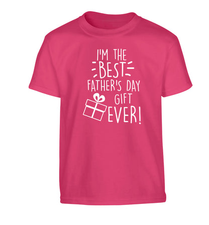 I'm the BEST father's day gift ever! Children's pink Tshirt 12-13 Years