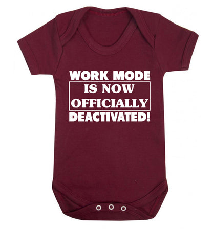 Work mode is now officially deactivated Baby Vest maroon 18-24 months