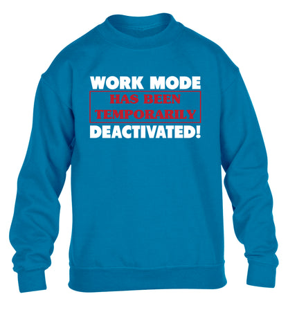 Work mode has now been temporarily deactivated children's blue sweater 12-13 Years