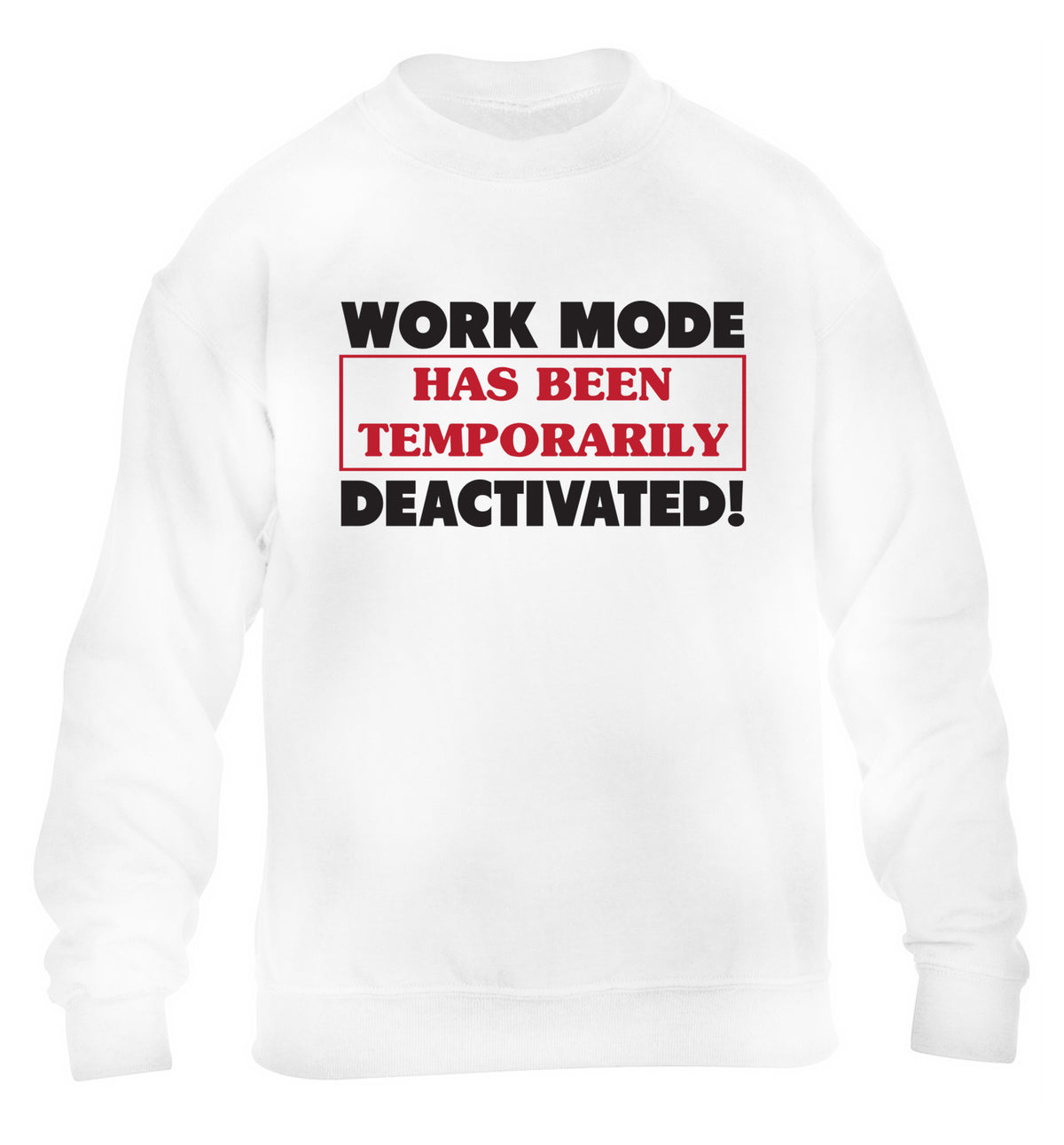 Work mode has now been temporarily deactivated children's white sweater 12-13 Years