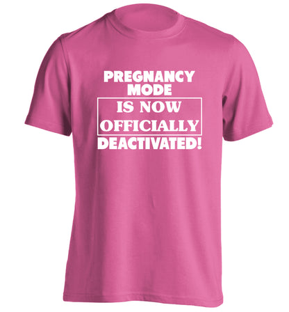 Pregnancy mode is now officially deactivated adults unisex pink Tshirt 2XL