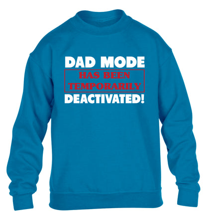 Dad mode has been temporarily deactivated! children's blue sweater 12-13 Years