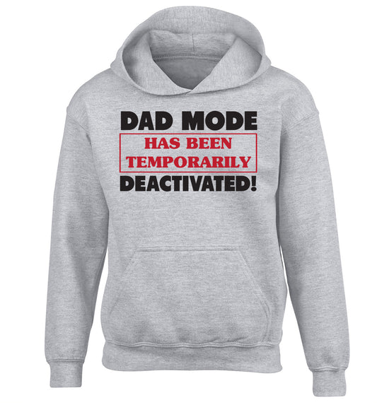 Dad mode has been temporarily deactivated! children's grey hoodie 12-13 Years