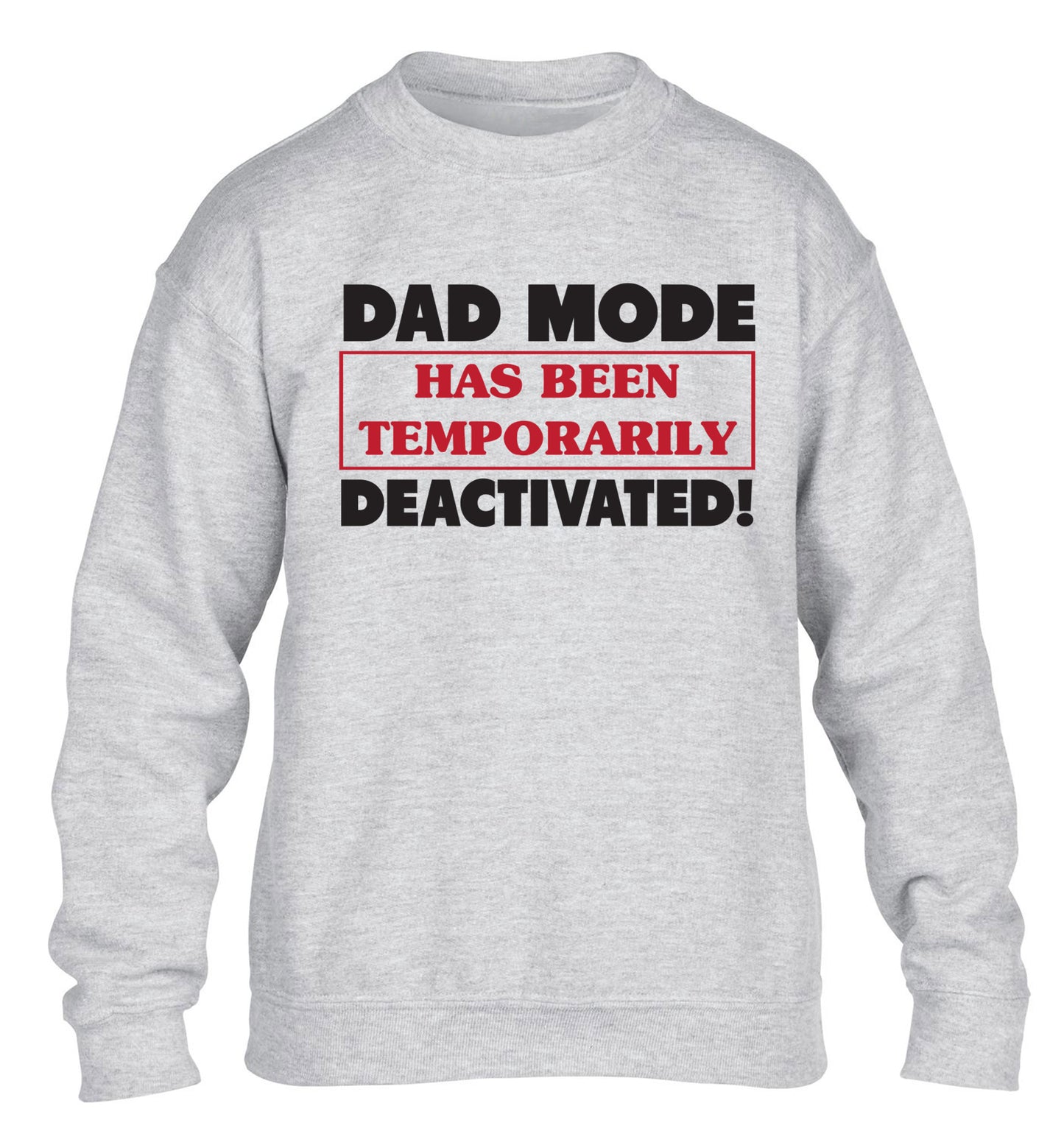 Dad mode has been temporarily deactivated! children's grey sweater 12-13 Years