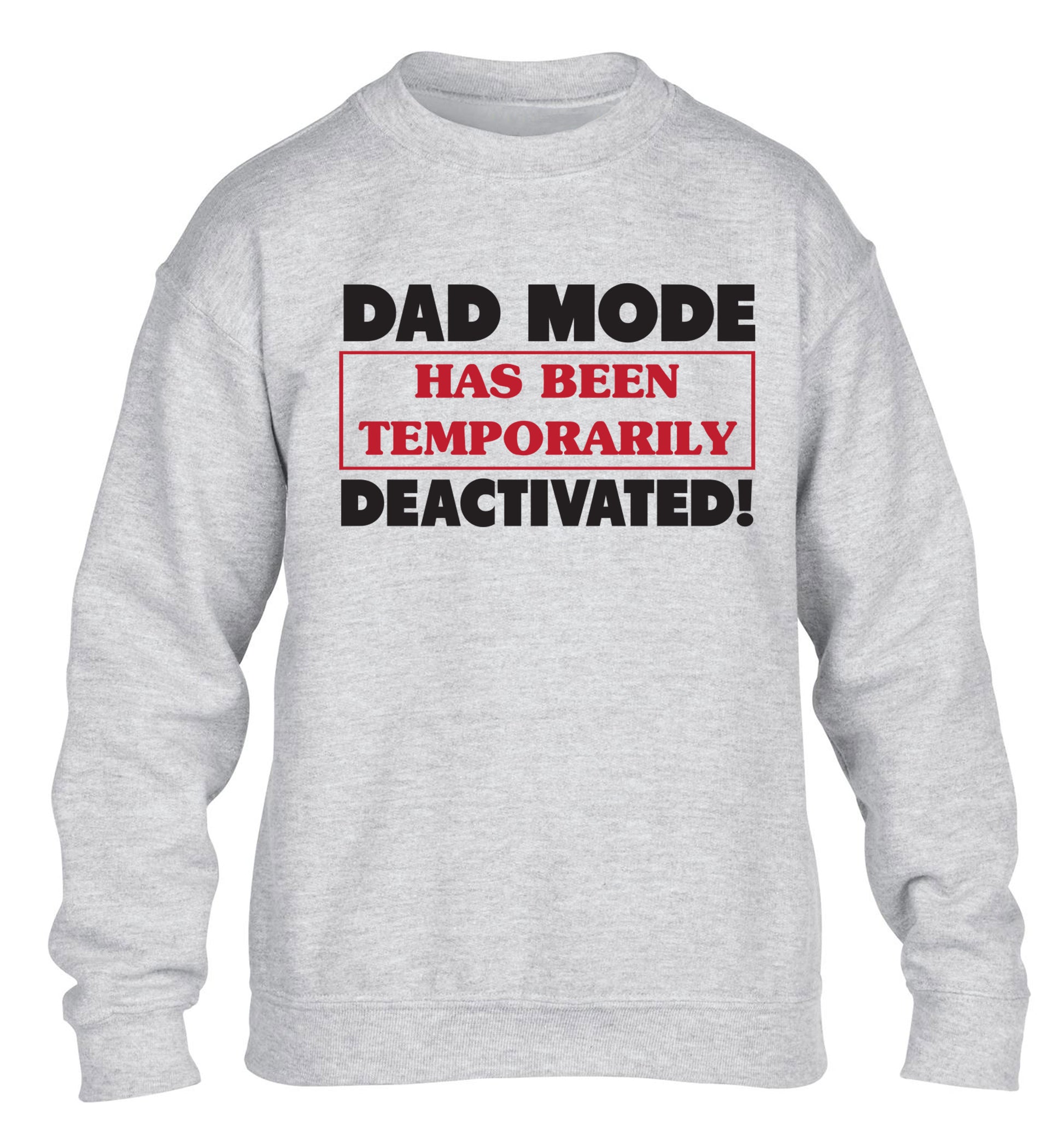 Dad mode has been temporarily deactivated! children's grey sweater 12-13 Years