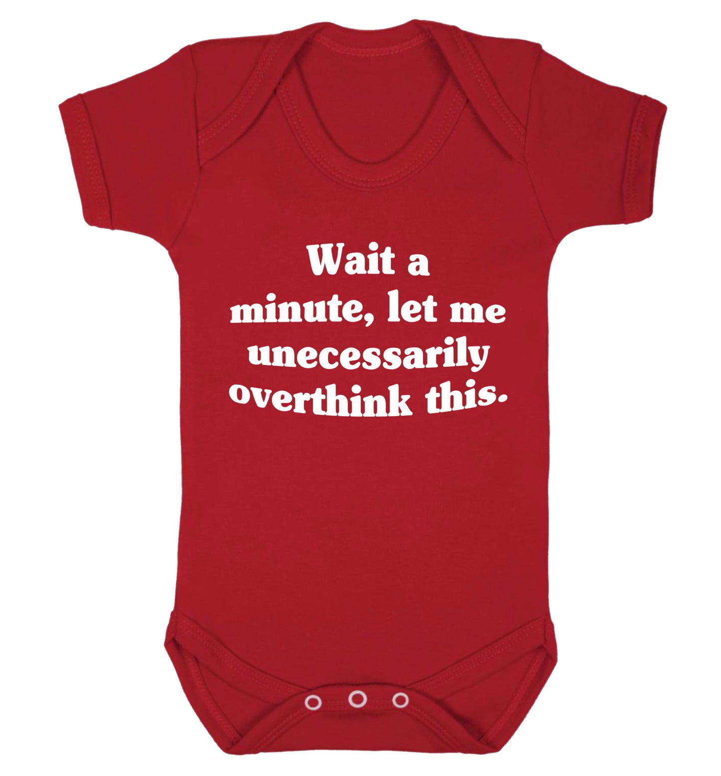 Wait a minute, let me unecessarily overthink this. Baby Vest red 18-24 months